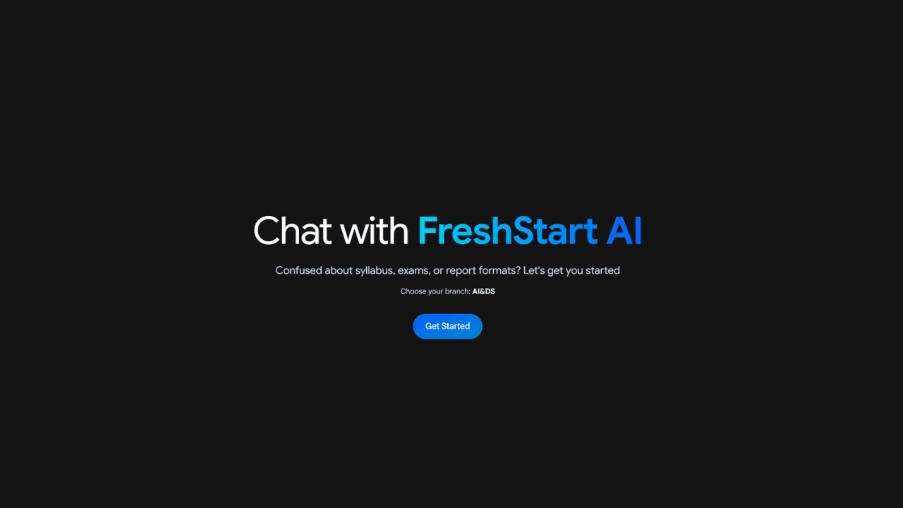 FreshStart AI - Academic Assistant — React and TypeScript project by Arman Singh